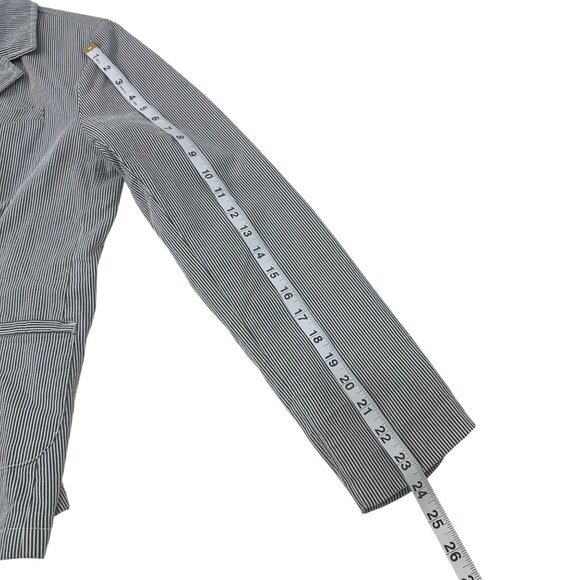 Tommy Hilfiger Womens Striped Blazer SZ L/G Cotton Blend Nautical Striped Print - Picture 6 of 16